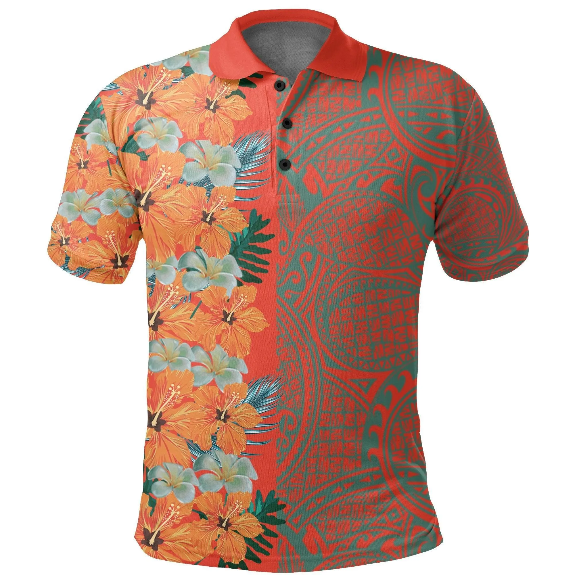Tropical Polynesian - Hawaiian Polo Shirt - Haka Style