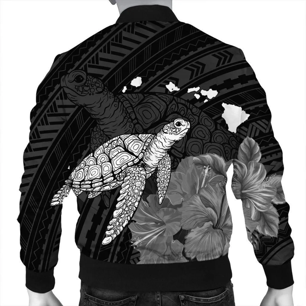 Hawaii Polynesian Hibiscus Turtle Map Bomber Jacket - AH