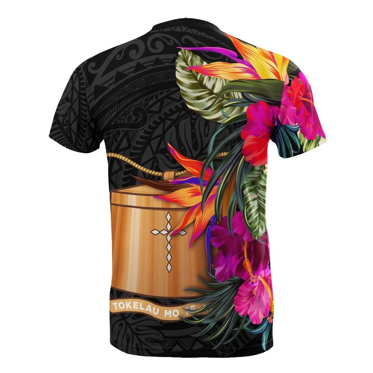 Tokelau T-shirt - Polynesian Hibiscus Pattern
