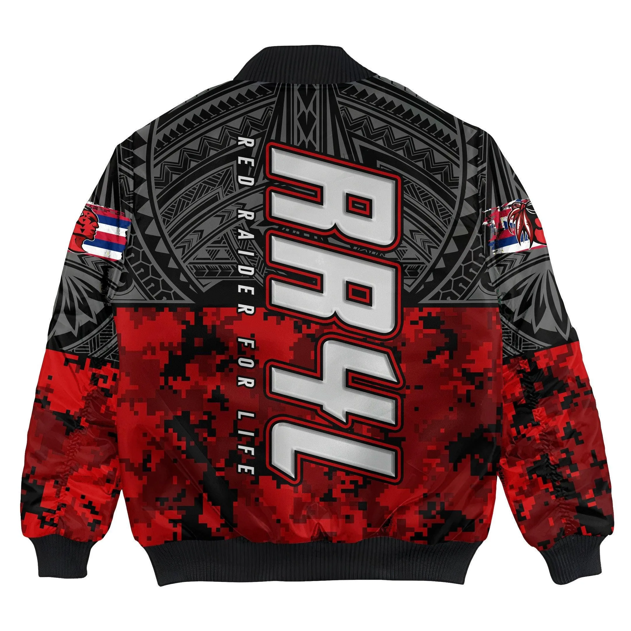 Polynesian Pride Jacket - Red Raider For Life Bomber Jacket LT10