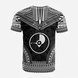 Yap Custom Personalised T shirt - Yap Flag Polynesian Chief Tattoo Black Version