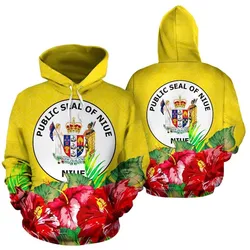Niue Polynesian Hoodie Flag Hibiscus - BN39