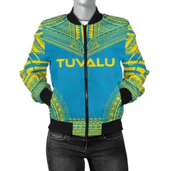 Tuvalu Flag Polynesian Chief Womens Bomber Jacket