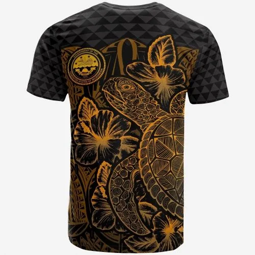 Vibe Hoodie Federated States Of Micronesia T shirt - Federated States Of Micronesia Seal Turtle Hibiscus Gold