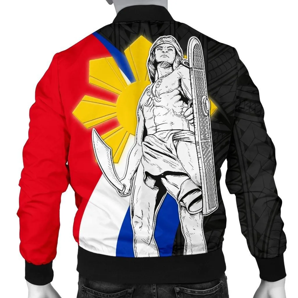 Philippines Men Bomber Jacket - King Lapu-Lapu Polynesian Pattern