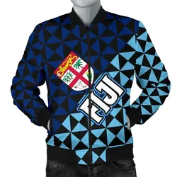 Fiji Polynesian Men's Bomber Jacket Coat Of Arms Th5