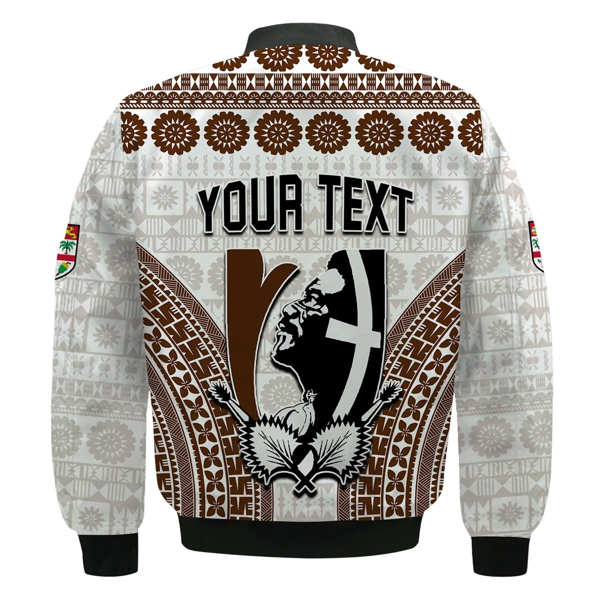 Custom Personalised Fiji Rugby Bati Bomber Jacket Proud Tapa Pattern LT13