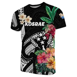 Kosrae Coat Of Arms Polynesian With Hibiscus Unisex 3D T-Shirt All Over Print ONBVT