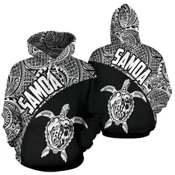 Samoa Hoodie - Samoa Turtle Mermaid Polynesian Tattoo White