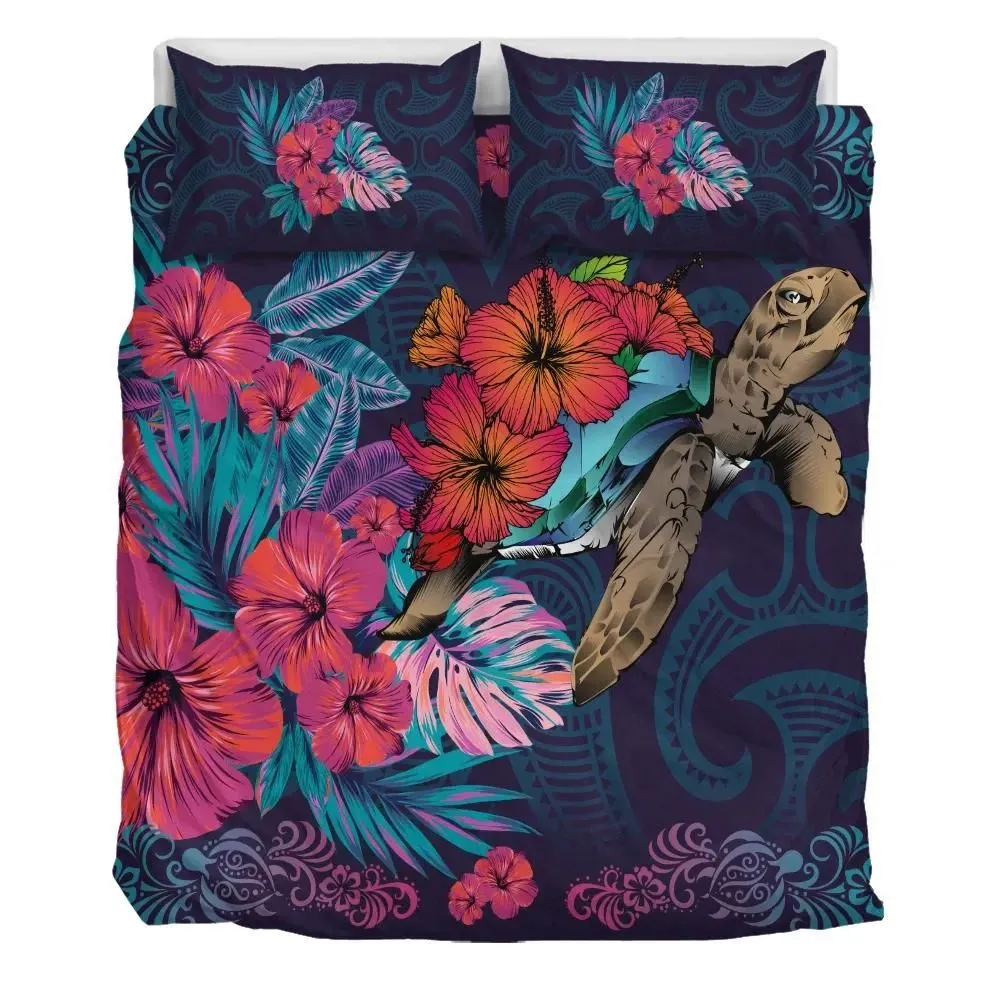 FamilyGater Home Set - Polynesian Turtle Hibiscus Bedding Set AH JH