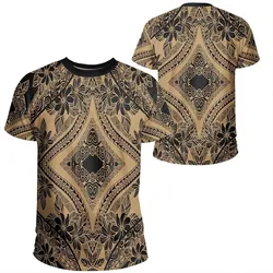 Alohawaii Tee - Polynesian Plumeria Mix Gold Black T-Shirt - AH - JR