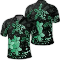 Hawaii Polynesian Turtle Plumeria Polo Shirt - Pog Style Green