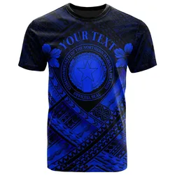 Northern Mariana Islands Custom Polynesian T-Shirts - CNMI Seal Camisole Hibiscus Style (Blue)- BN18