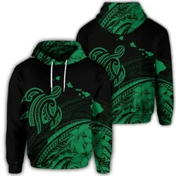 Alohawaii Hoodie - Hawaiian Turtle Polynesian Map Plumeria Hoodie Green - AH - JR