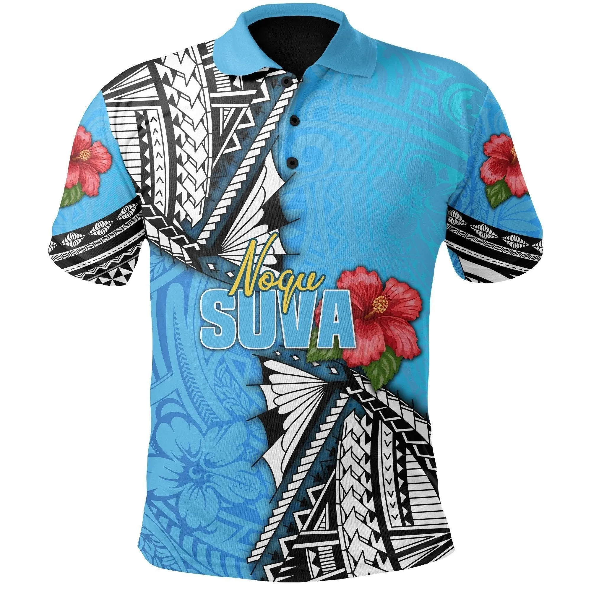 (Custom Personalised) Suva Fiji Rugby Polo Shirt Polynesian Pinwheel Style