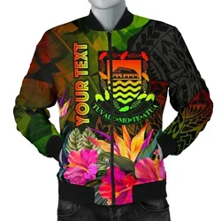 FamilyGaterJacket - Bomber Jacket Tuvalu Polynesian Personalised - Hibiscus and Banana Leaves - BN15