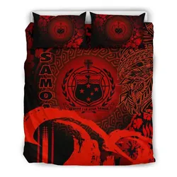 FamilyGater Bedding Set - Cover and Pillow Cases Samoa - Hibiscus And Wave Red K7