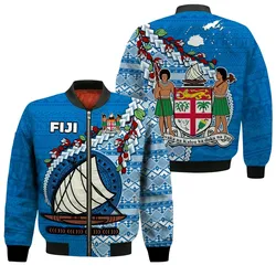 Fiji Bomber Jacket Fijian Drua Mix Tagimaucia Flower Blue Style LT14