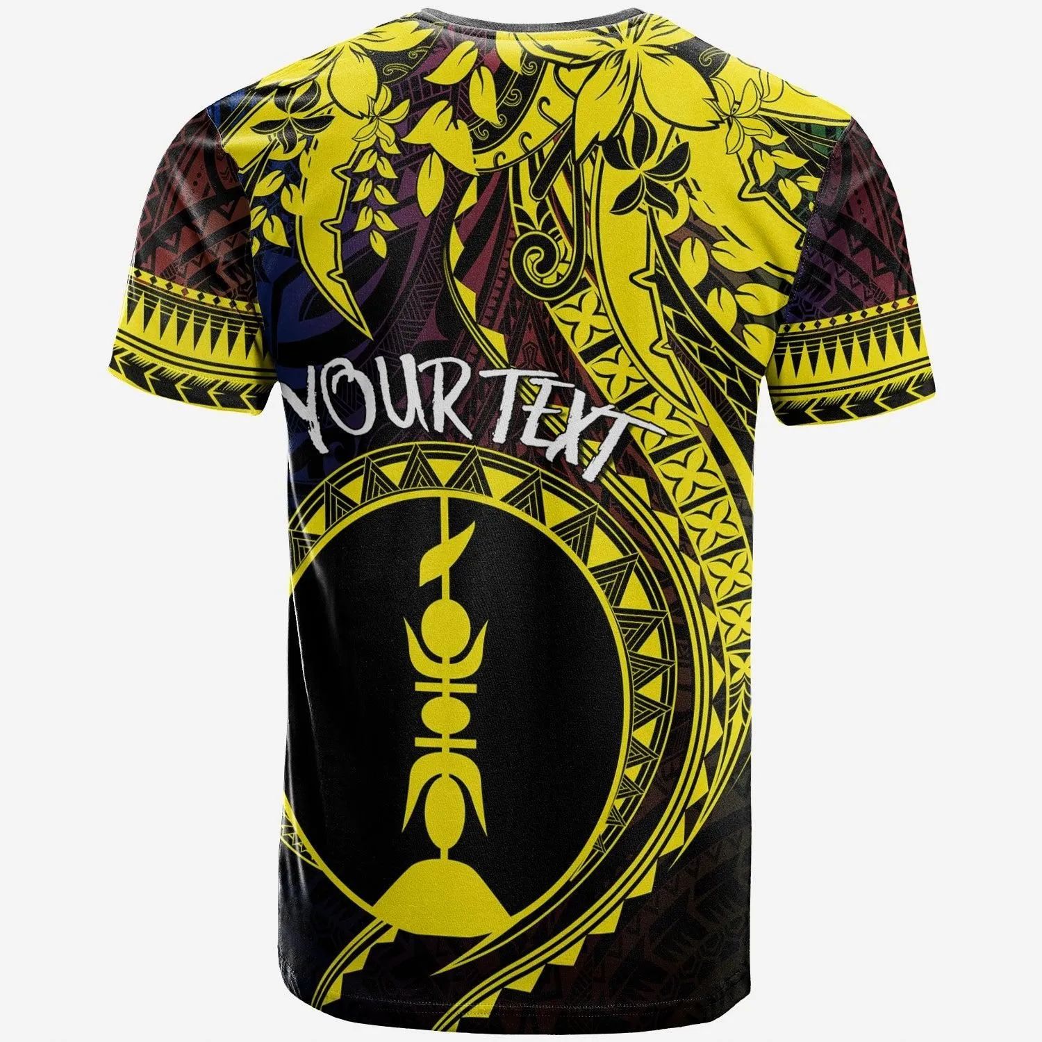 New Caledonia Personalised T Shirt Kanaky Mix Plumeria LT7