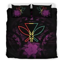 Kanaka Maoli Purple Hibiscus Rising Bedding Set A02