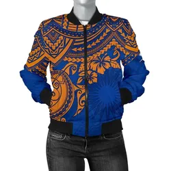 FamilyGater Jacket - Bomber Jacket Marshall Islands Polynesian - Blue Turtle - BN15