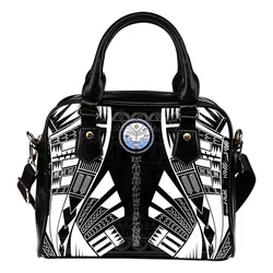 Marshall Islands Shoulder Handbag - Polynesian Tattoo Black