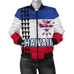 Hawaii Flag Polynesian Womens Bomber Jacket