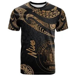 Niue Polynesian T shirt - Poly Tattoo Gold Version