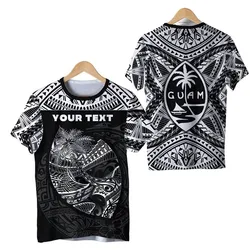 (Custom Personalised) Guam Rugby T Shirt Polynesian Patterns - Black - Ver.2 LT16
