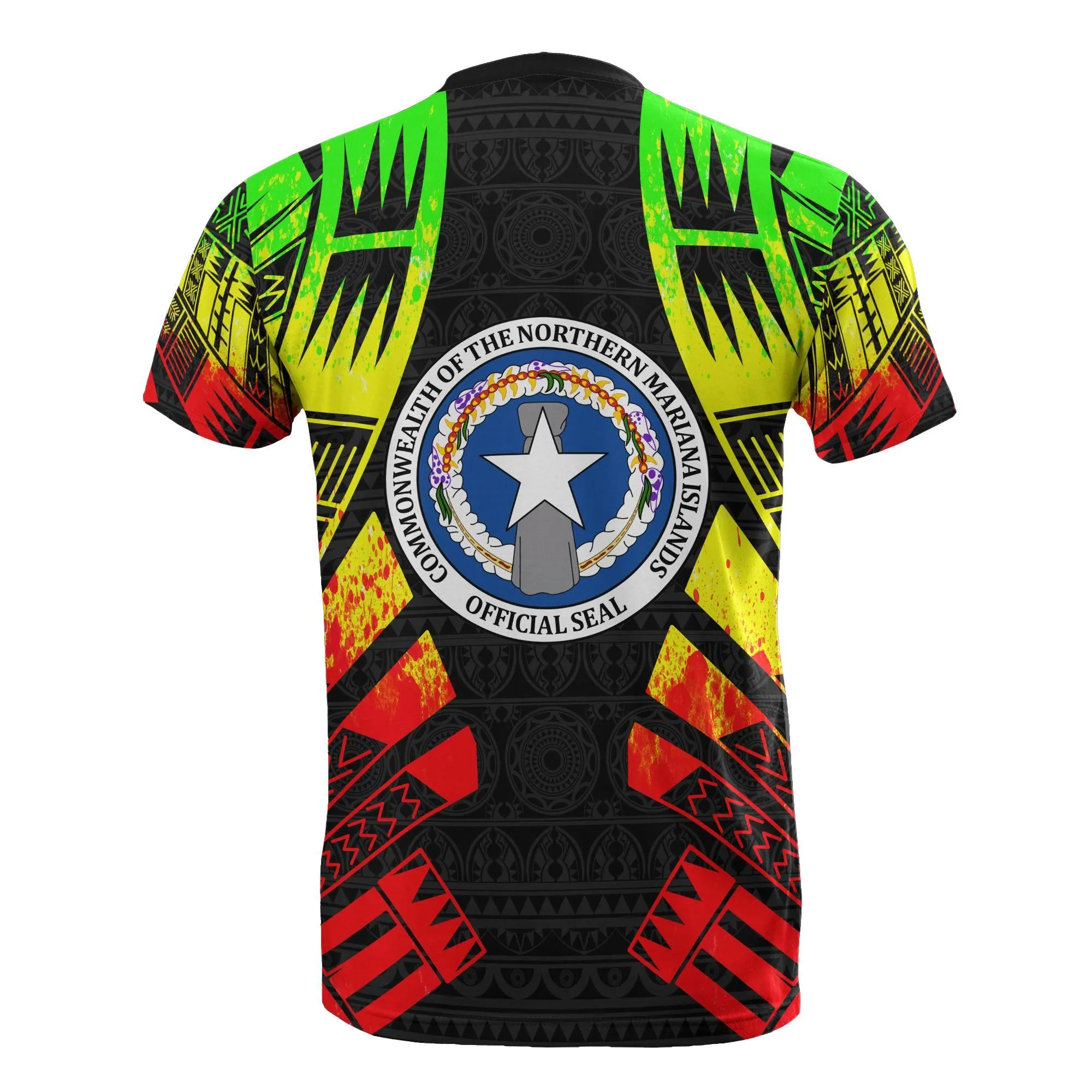 Northern Mariana Islands T shirt - C N M I Flag Polynesian Tattoo Reggae Style