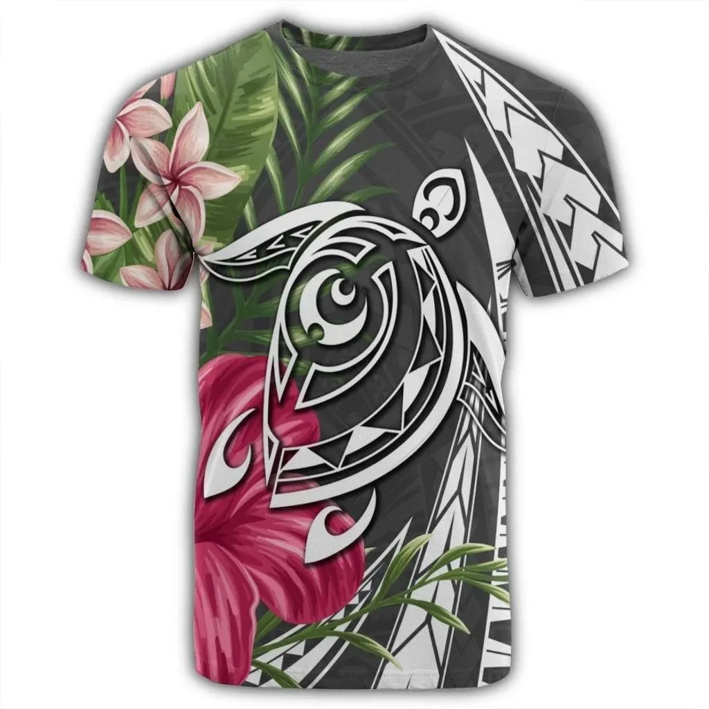 Alohawaii Tee - Hawaii Polynesian Turtle Tropical Hibiscus Plumeria T-shirt Gray - AH - J4R
