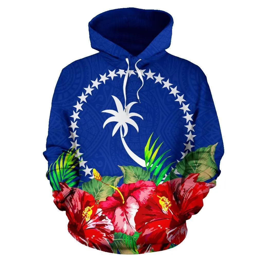 Chuuk Polynesian Hoodie Flag Hibiscus - BN39