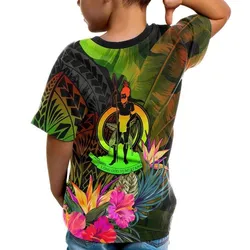 Alohawaii T-Shirt - Tee Vanuatu Polynesian - Hibiscus and Banana Leaves