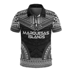 Marquesas Islands Polo Shirt - Marquesas Islands Tiki Face Polynesian Chief Tattoo Black Version