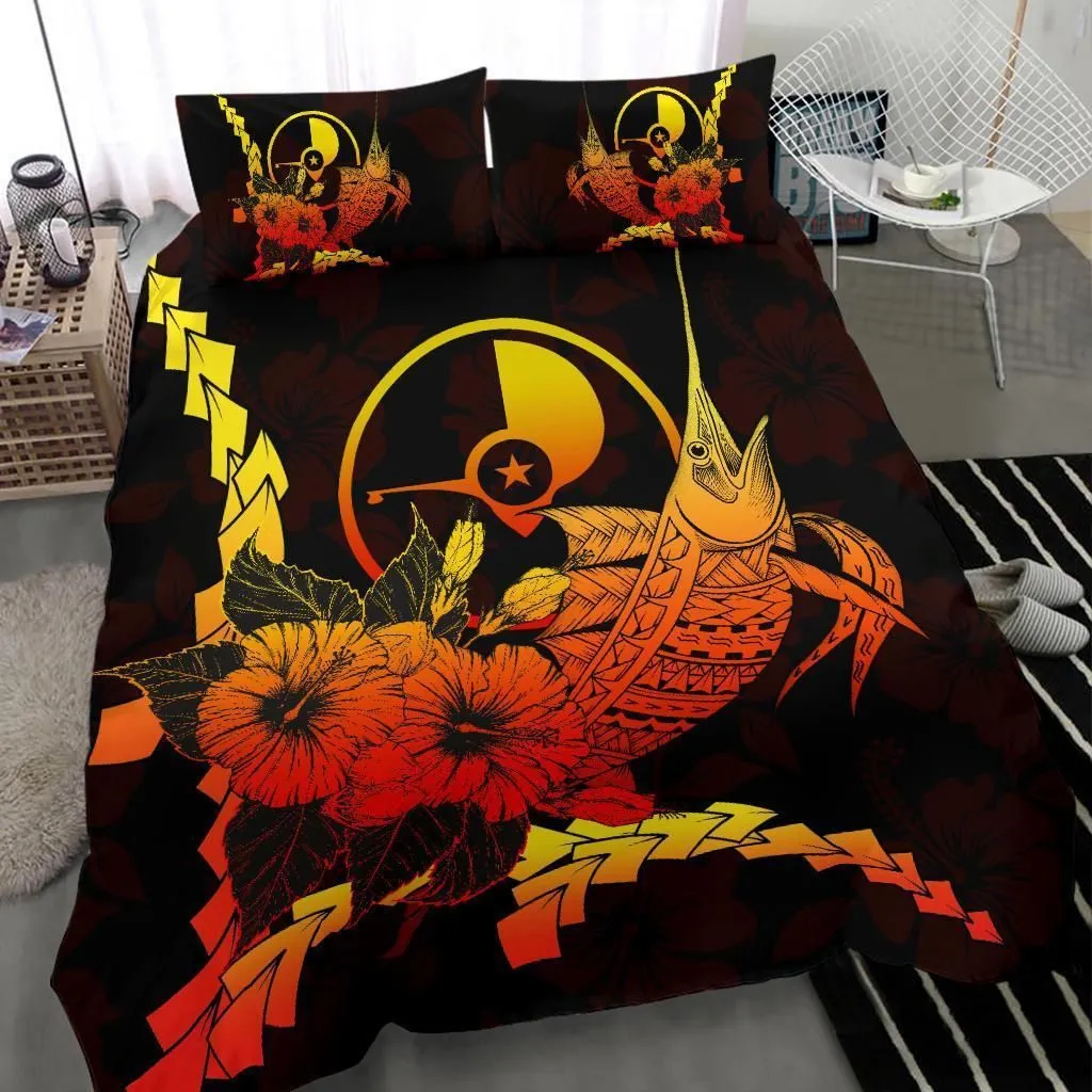 Yap Micronesia Bedding Set - Swordfish With Hibiscus
