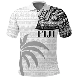 Fiji Tapa Polo Shirt Tattoo Style