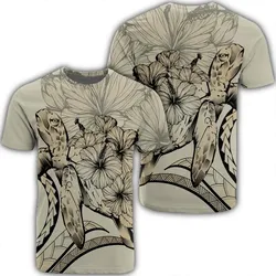 Alohawaii Tee - Hawaiian Hawaii Turtle Hibiscus Polynesian Vintage T-shirt Beige - AH - J4R