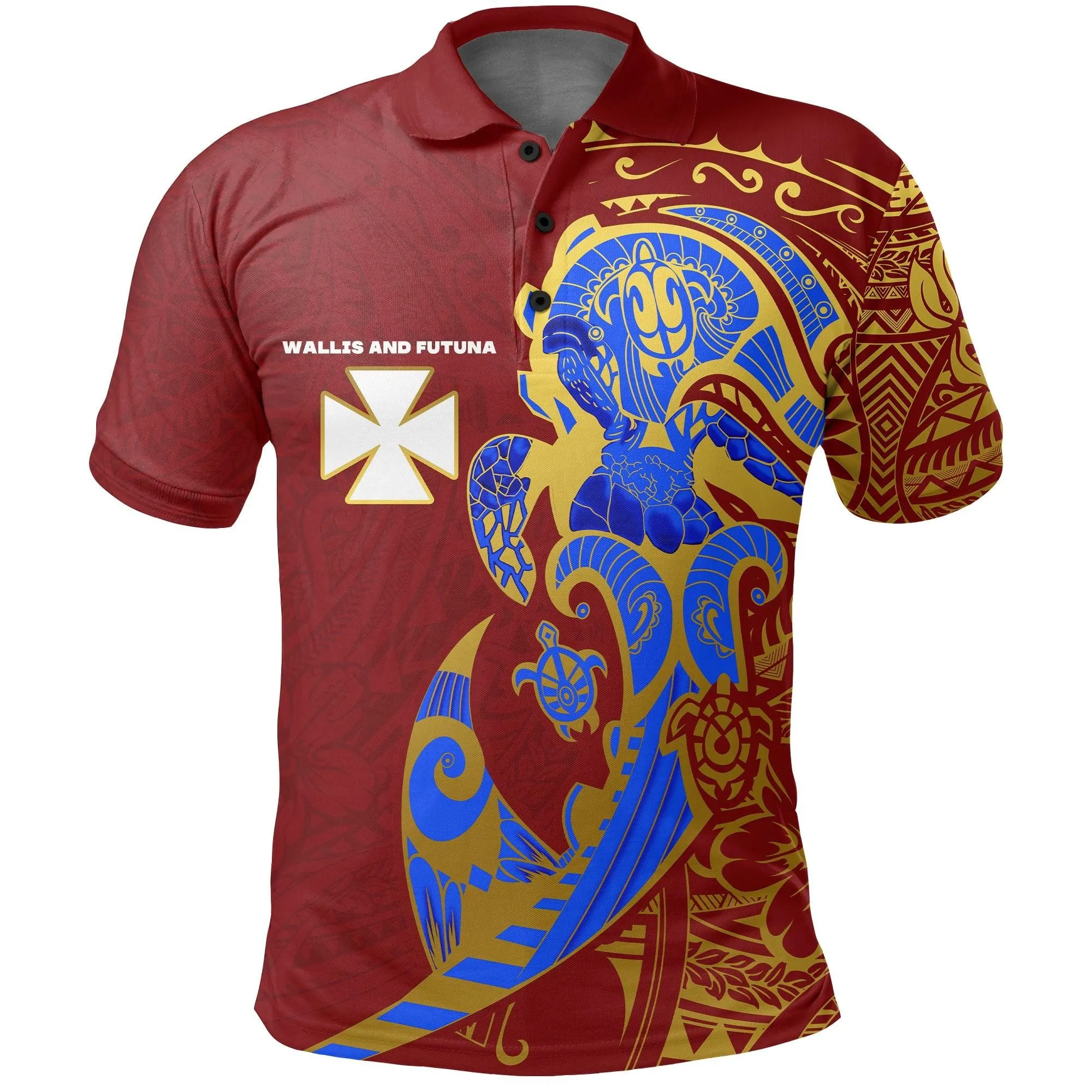 (Custom Personalised) Wallis and Futuna Polo Shirt Polynesian Royal Style LT16
