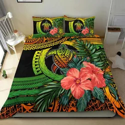 Polynesian Turtle Bedding Set Circle Turtle Hibiscus Reggae LT9
