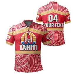 (Custom Personalised) Tahiti Rugby Polynesian Patterns Polo Shirt