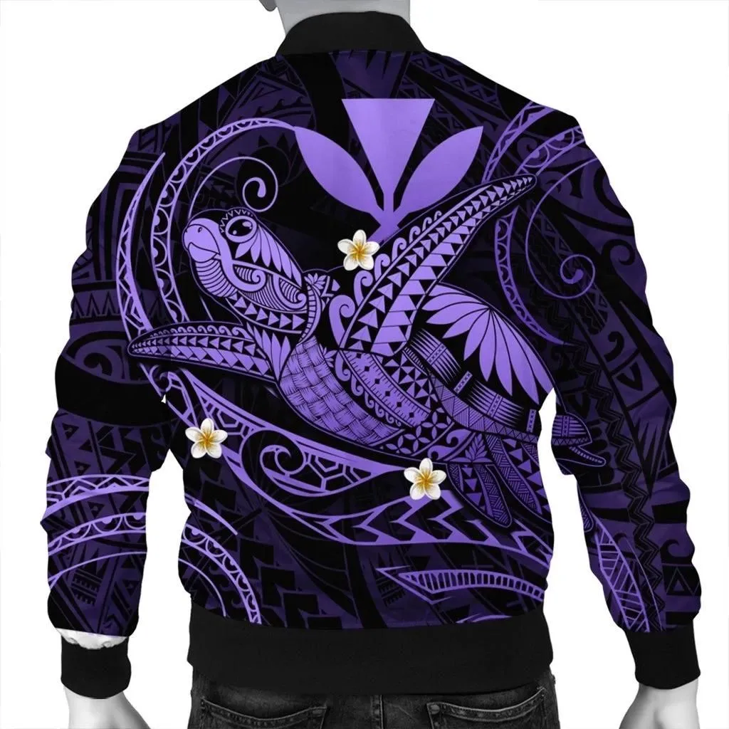 Alohawaii Jacket - Hawaii Turtle Polynesian Bomber Jacket - Nane Style Purple - AH - J4R