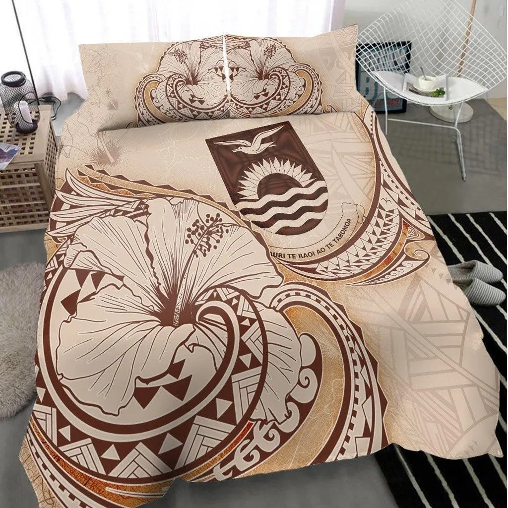 Kiribati Bedding Set - Hibiscus Flower Vintage Style