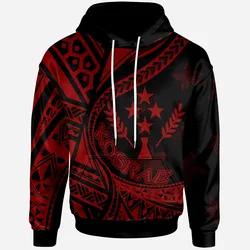 Kosrae Hoodie - Plumeria Flowers Red Version