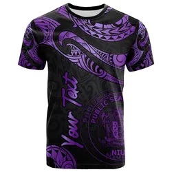 Niue Polynesian Custom Personalised T-Shirt - Poly Tattoo Purple Version