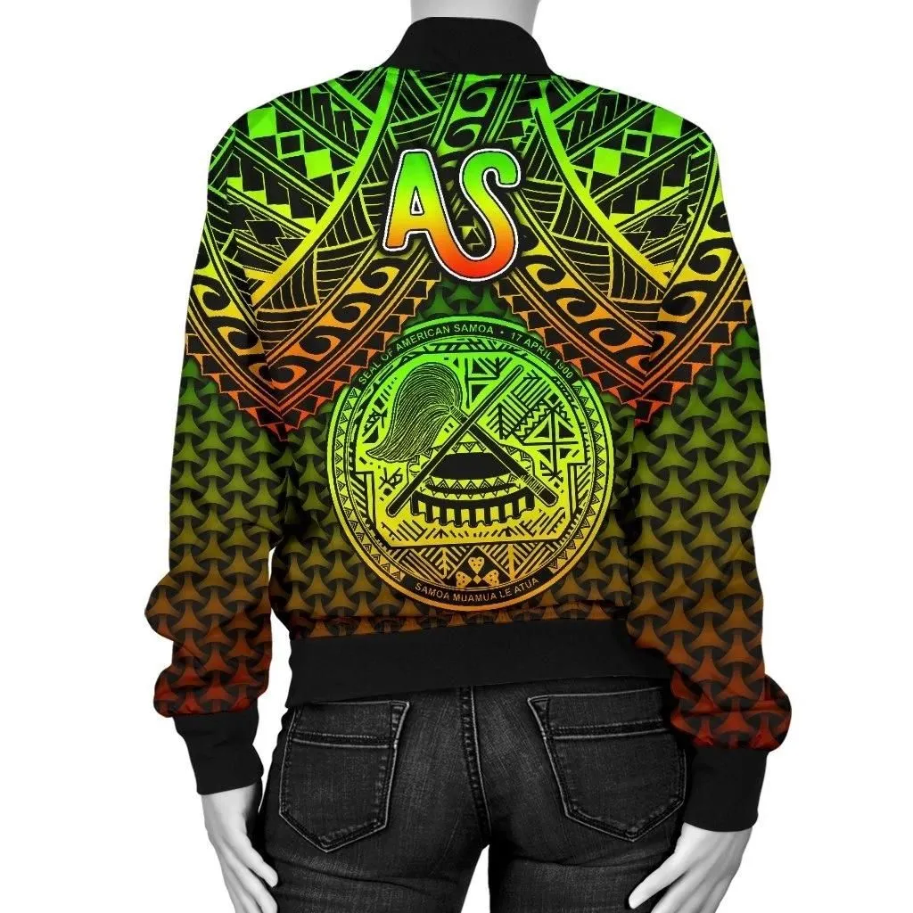 FamilyGater Jacket - Bomber Jacket Polynesian American Samoa - Reggae Vintage Polynesian Patterns - BN15