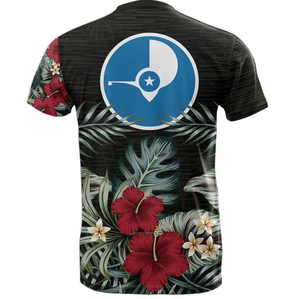 Yap T shirt - Yap Flag Hibiscus Palm Leaves