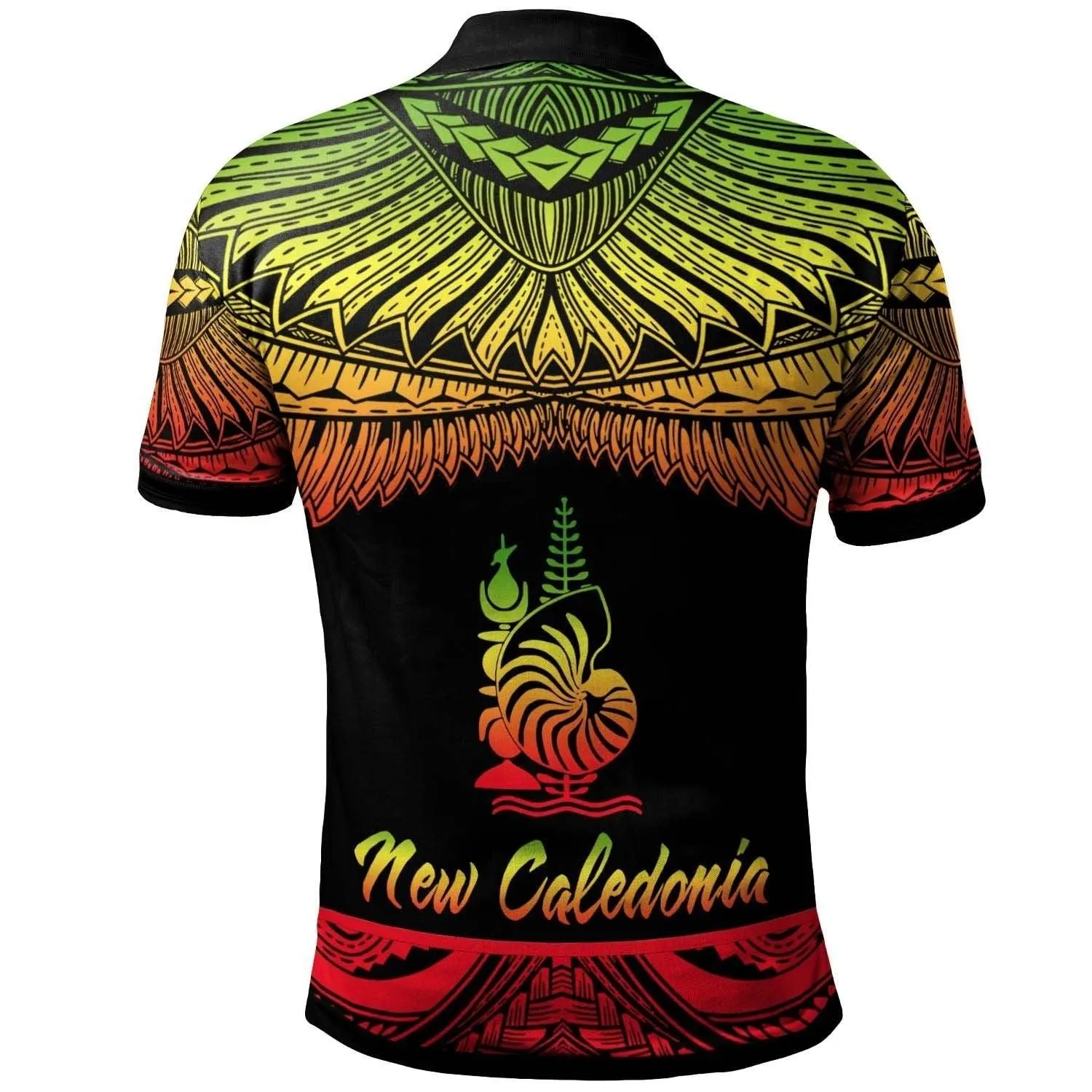New Caledonia Polynesian Custom Personalised Polo Shirt - Poly Tattoo Reggae Version