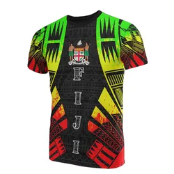 Fiji T-Shirt - Fiji Coat Of Arms Polynesian Tattoo Reggae Style
