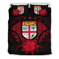 Fiji Red Hibiscus Bedding Set