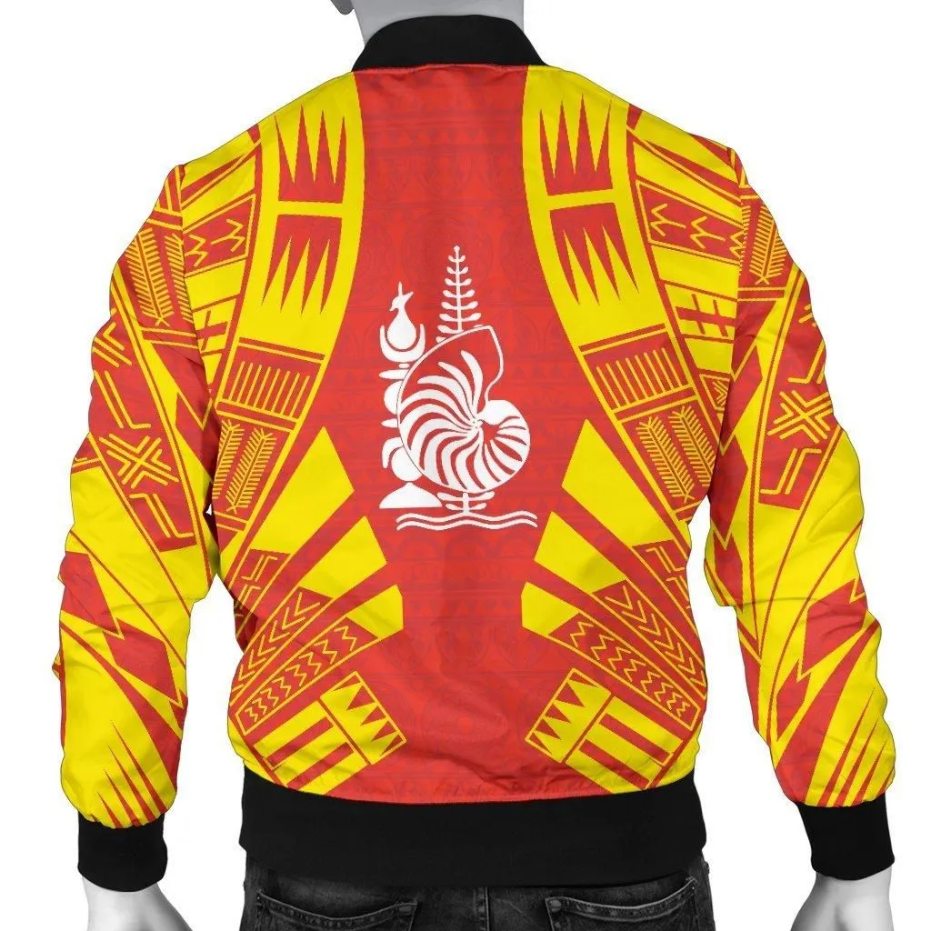 New Caledonia Men Bomber Jackets - Polynesian Tattoo Flag